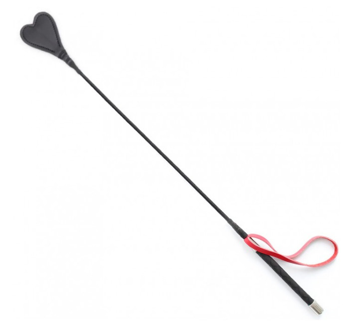 Стек DS Fetish Crop heart black/red, 66 см