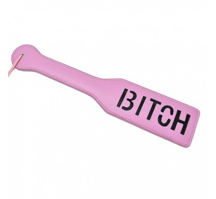 Шльопалка квадратна з написом Bitch PADDLE, рожева, 31,5 см