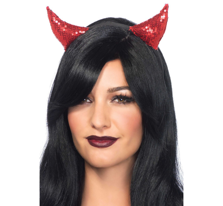 Дьявольские рожки с пайетками Leg Avenue Sequin devil horns