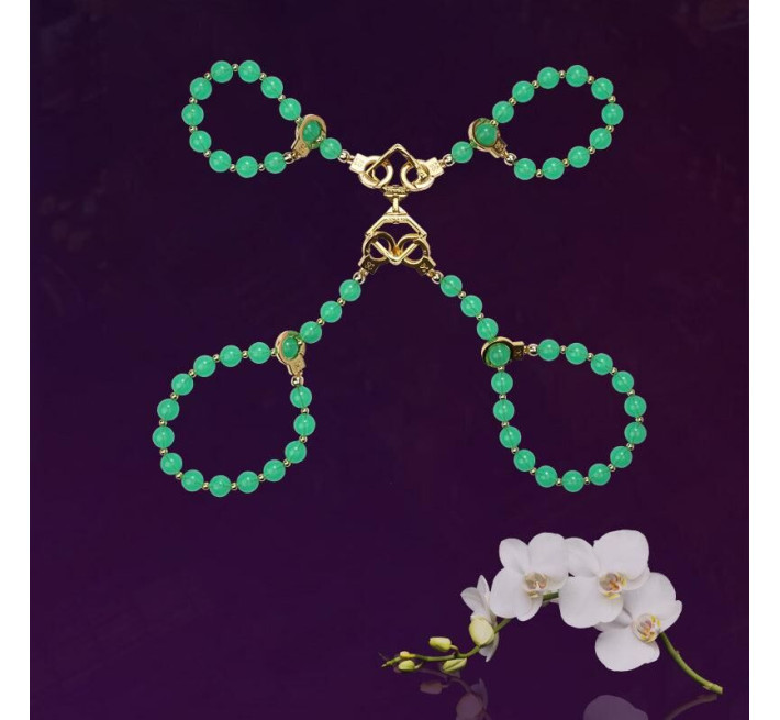 Нефритовые наручники и поножи LOCKINK Jade Handcuffs & Anklecuffs