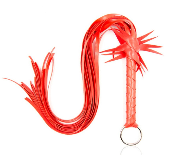 Флогер з квіткою DS Fetish Flogger L red with flower 70 см