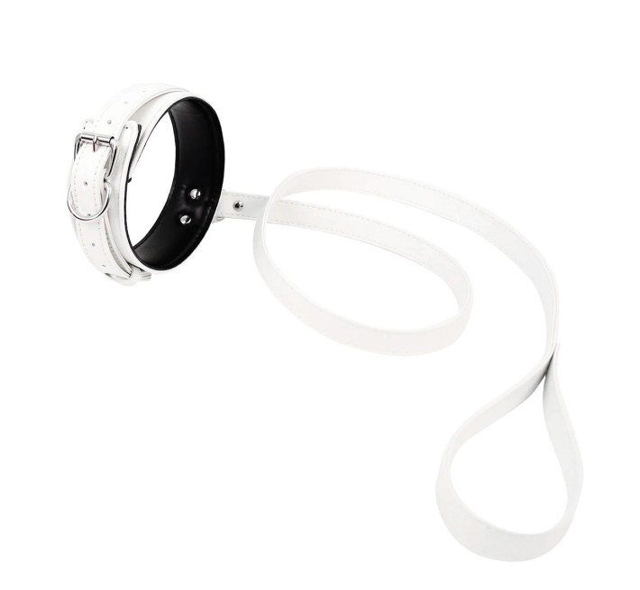 Нашийник з повідцем DS Fetish Collar with leash white