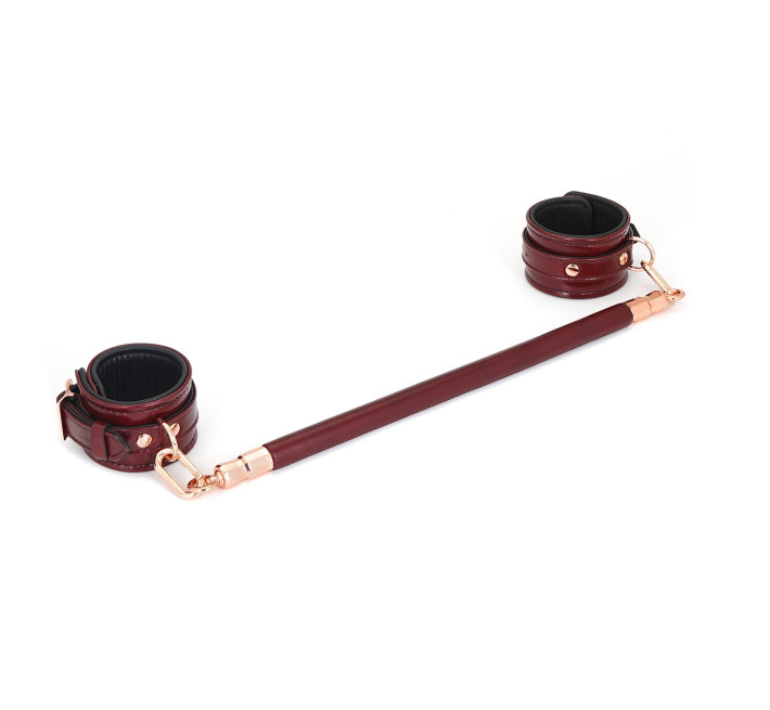Фіксатор-розпірка для ніг або рук Liebe Seele Wine Red Spreader Bar, дерево + натуральна шкіра