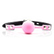 Кляп DS Fetish Silicone ball gag with lock силіконовий із замком Рожевий