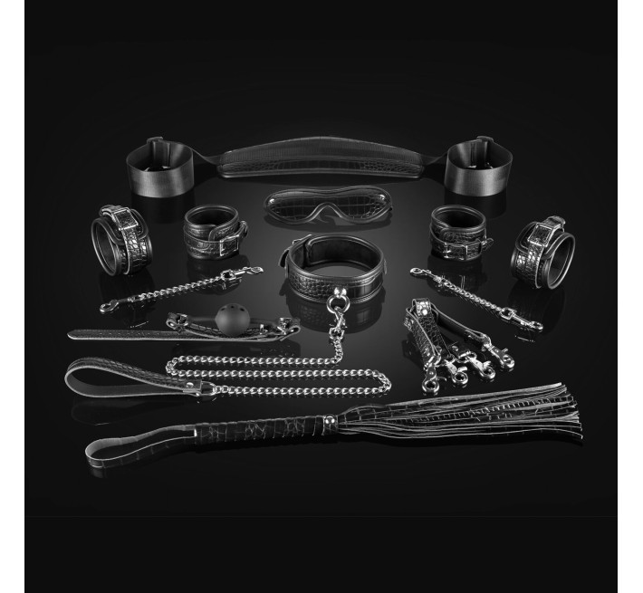 Набір Liebe Seele Temptation Bondage 8pcs Kit, фіксатори, нашийник з повідцем, кляп, флогер, маска