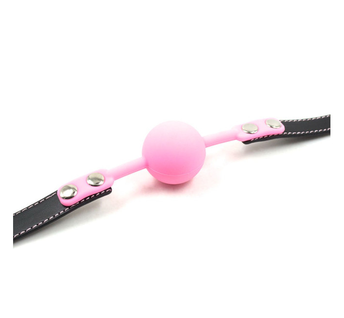 Кляп DS Fetish Silicone ball gag with lock силіконовий із замком Рожевий