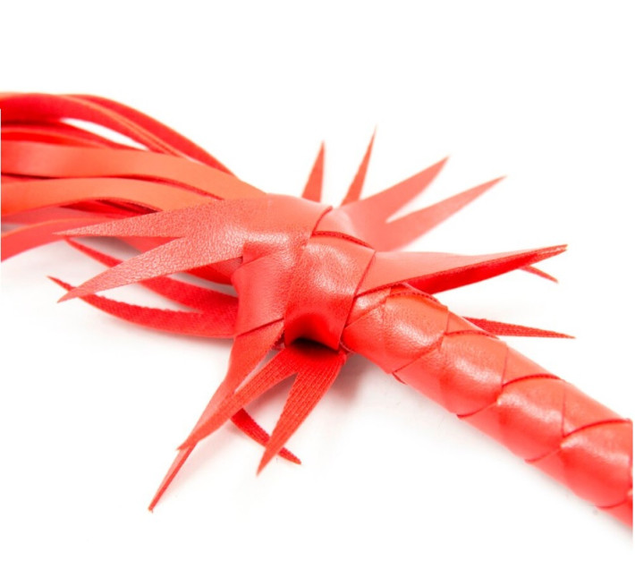 Флогер з квіткою DS Fetish Flogger L red with flower 70 см