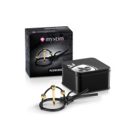 Утяжка для пеніса Mystim Plunging Pete, позолочена, з двома кульками та коротким уретральним зондом Утяжка для пеніса Mystim Plunging Pete, позолочена, з двома кульками та коротким уретральним зондом