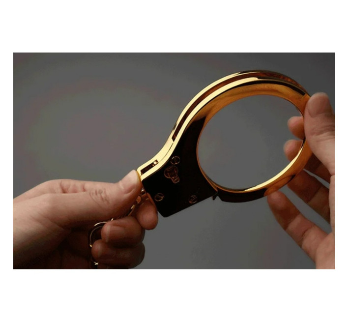 Наручники металлические позолоченные массивные Lockink