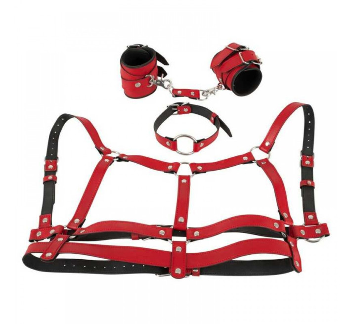 Набор БДСМ фиксаторов Bad Kitty 3 предмета, красный