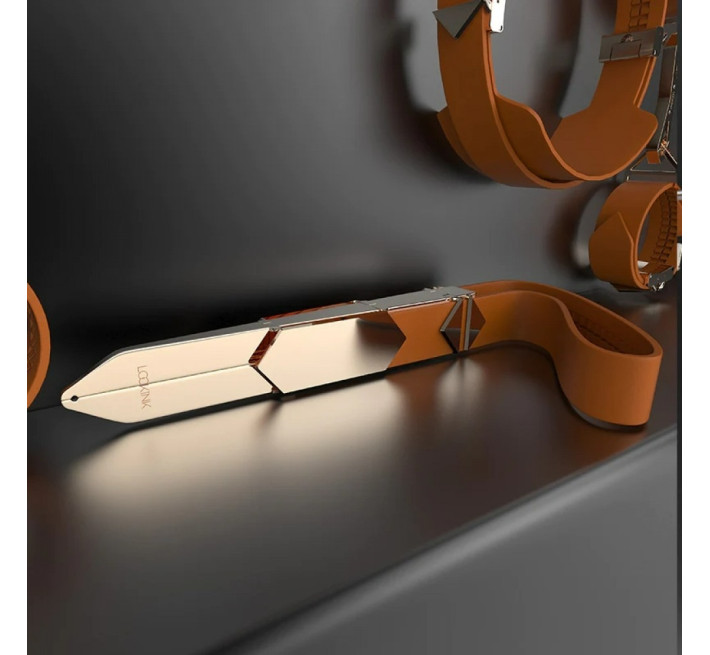 Ремінь з регульованою довжиною Lockink, натуральна шкіра та метал, коричневий