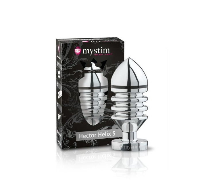 Металевий анальний затор Mystim Hector Helix S для електростимулятора
