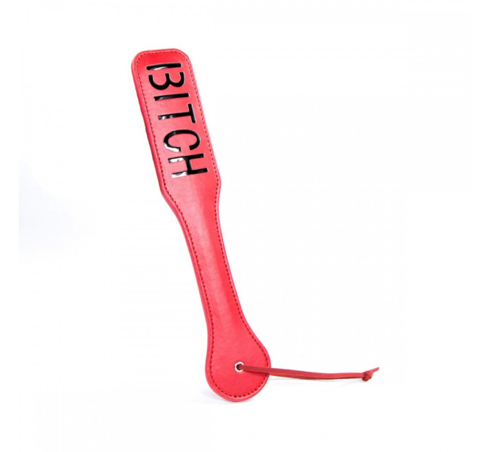 Шльопалка квадратна з написом Bitch PADDLE, червона, 31,5 см