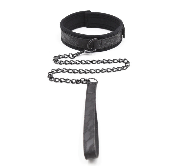 Нашийник з повідцем DS Fetish Collar with leash black