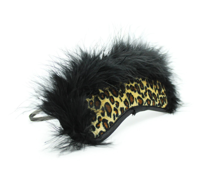 Маска на очі з хутром DS Fetish Flocky blindfold leopard
