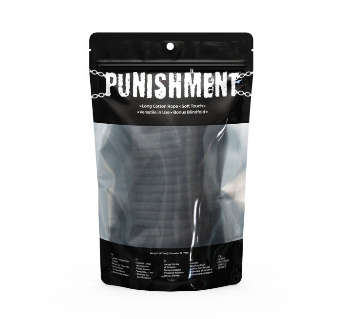 Мотузка для шибарі Punishment - Bondage Rope - Black
