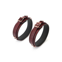 Фіксатори для стегон Liebe Seele Wine Red Thigh Cuffs S Size, натуральна шкіра