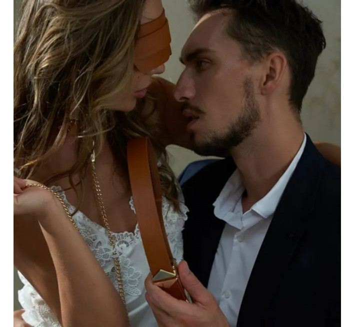 Ремінь з регульованою довжиною Lockink, натуральна шкіра та метал, коричневий