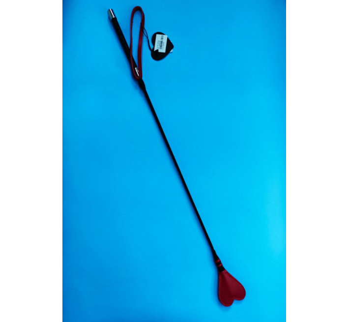 Стек DS Fetish Crop heart red leather, 68 см