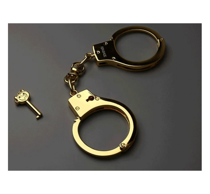 Наручники металлические позолоченные массивные Lockink