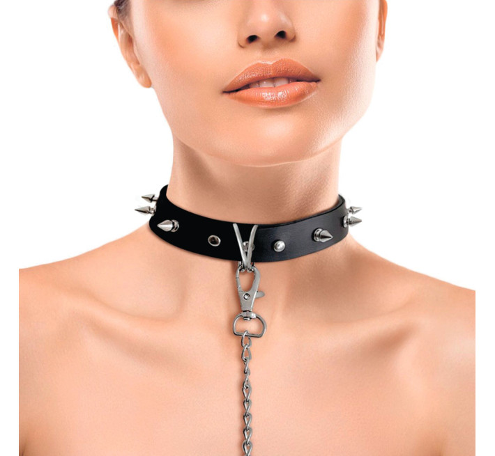 Ошейник с шипами и поводком Art of Sex Collar Spikes and Leash