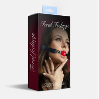 Кляп силиконовый Feral Feelings Silicon Ball Gag Black/Red, черный ремень, красный шарик