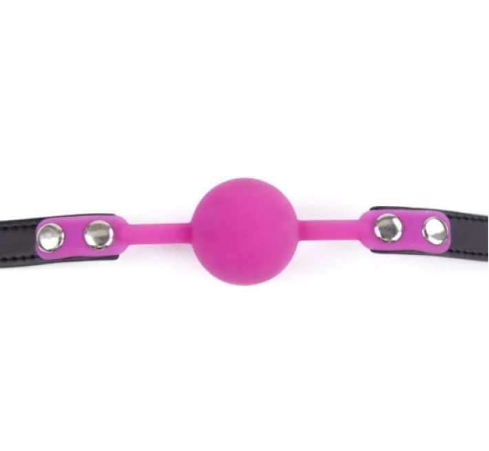 Кляп DS Fetish Silicone ball gag with lock силіконовий із замком Фіолетовий