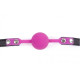 Кляп DS Fetish Silicone ball gag with lock силіконовий із замком Фіолетовий