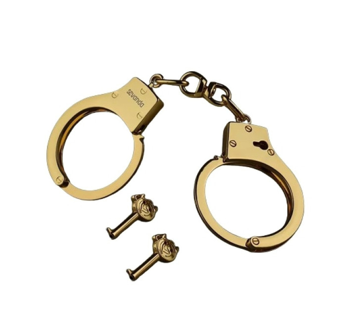 Наручники металлические позолоченные массивные Lockink