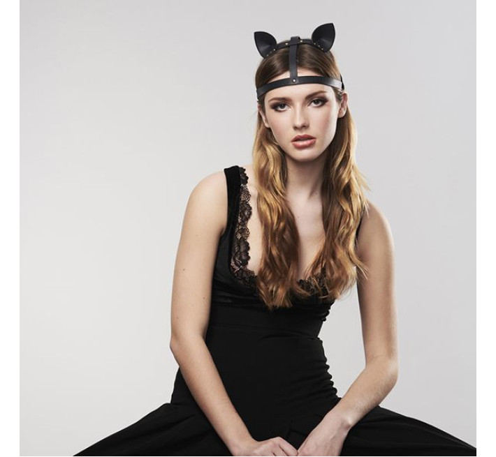 Маска кішечки Bijoux Indiscrets MAZE Cat Ears Headpiece Чорна
