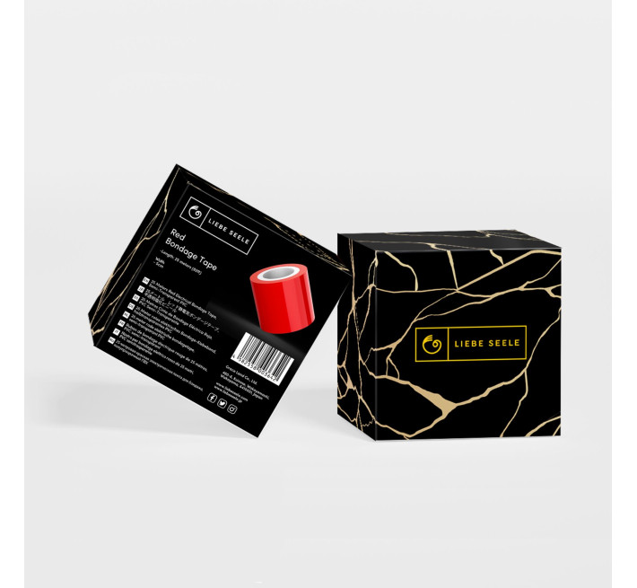 Скотч для бондажа Liebe Seele Bondage Tape Red 25м, не липнет к коже и волосам, без следов