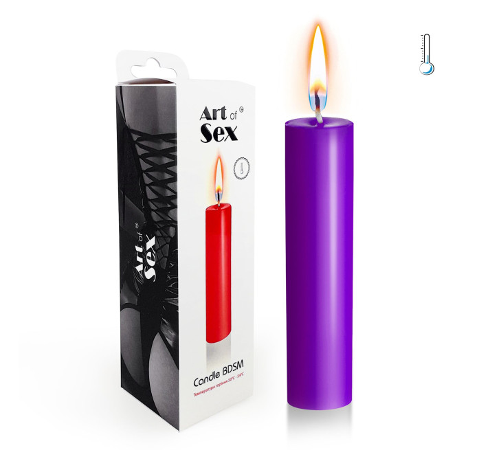 Свеча восковая Art of Sex M 15 см низкотемпературная Фиолетовая