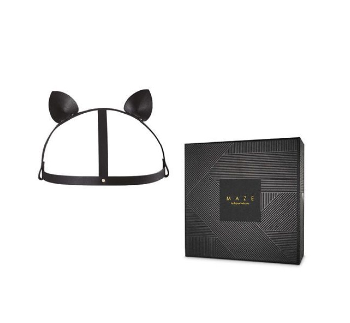Маска кішечки Bijoux Indiscrets MAZE Cat Ears Headpiece Чорна