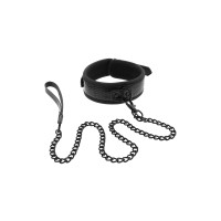 Нашийник з повідцем Dream toys BLAZE LUXURY COLLAR AND LEASH CROCO BLACK