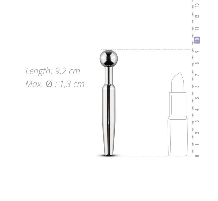 Порожнистий уретральний стимулятор Sinner Gear Unbendable - Hollow Penis Plug, довжина 7,5см, діаметр 12мм