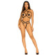 Стрепи-портупея з чокером Leg Avenue Satin elastic harness teddy, Black One size