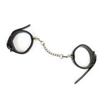 Набір BDSM Art of Sex - Emoji, наручники та поножі, екошкіра, чорний Набір BDSM Art of Sex - Emoji, наручники та поножі, екошкіра, чорний