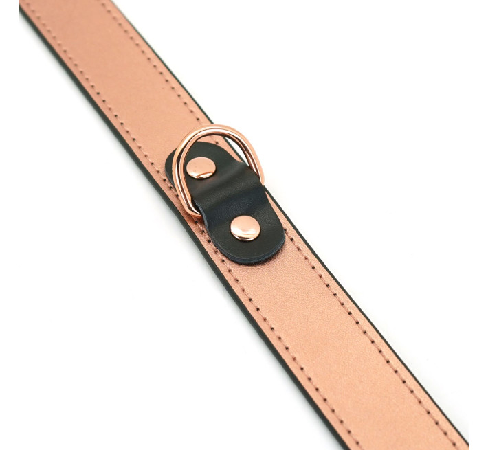 Нашийник із затискачами для сосків Liebe Seele Rose Gold Memory Collar with Nipple Clamps, шкіра