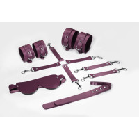 Набір Feral Feelings BDSM Kit 5 Burgundy, наручники, поножі, хрестовина, маска, падл Набір Feral Feelings BDSM Kit 5 Burgundy, наручники, поножі, хрестовина, маска, падл