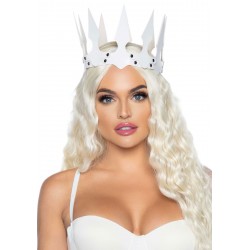 Корона Leg Avenue Faux leather spiked crown White
