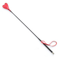 Стек DS Fetish Crop heart red leather, 68 см