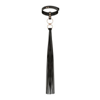 Нашийник с флогером Rosy Gold - Collar with Flogger - Black Нашийник с флогером Rosy Gold - Collar with Flogger - Black