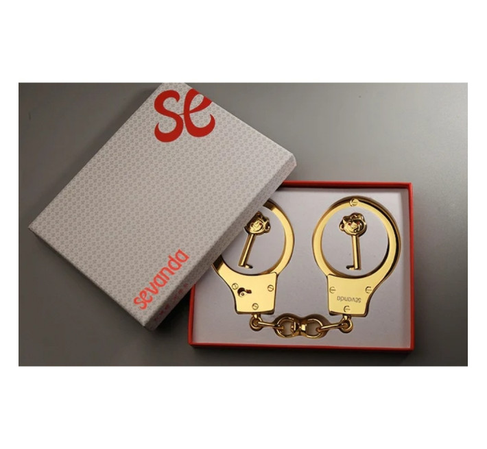 Наручники металлические позолоченные массивные Lockink