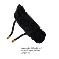 Мотузка для шибарі LOCKINK SEVANDA Shibari Pratice Rope, чорна, 8 м, нейлон+бавовна Мотузка для шибарі LOCKINK SEVANDA Shibari Pratice Rope, чорна, 8 м, нейлон+бавовна