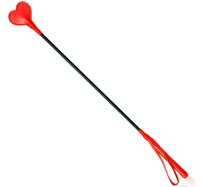 Стек DS Fetish Crop heart red, 63 см