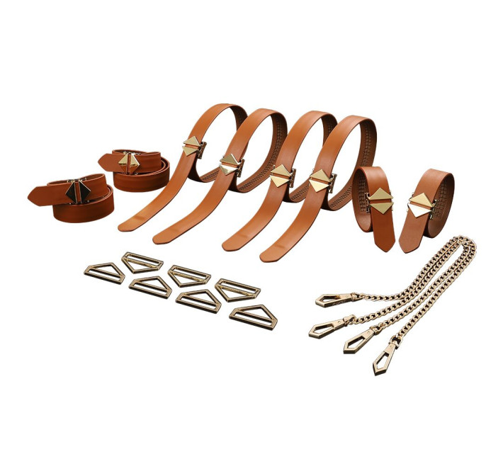 Набір із 8 ременів для зв'язування LOCKINK 8-Bondage-Straps Restraint Set - Brown