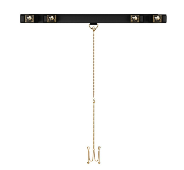 Распорка для рук и ног с зажимами для клитора и половых губ UPKO Черная