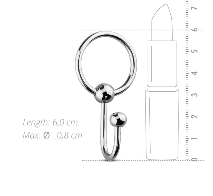 Уретральна вставка з кільцем Sinner Gear Unbendable - Sperm Stopper Solid, діаметр кільця 2,6см