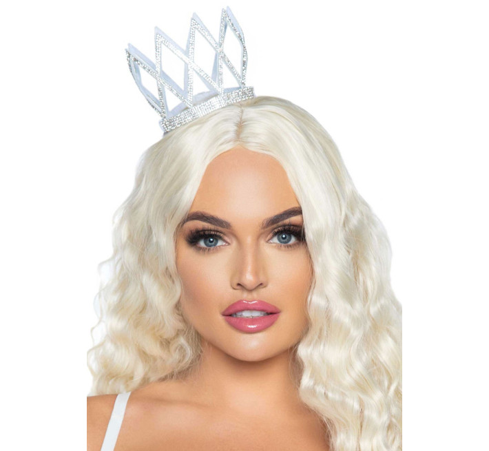 Корона со стразами Leg Avenue Faux rhinestone die cut crown, с резиночками для крепления