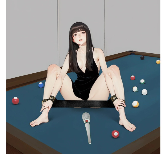 Распорка для рук и ног с зажимами для клитора и половых губ UPKO Черная